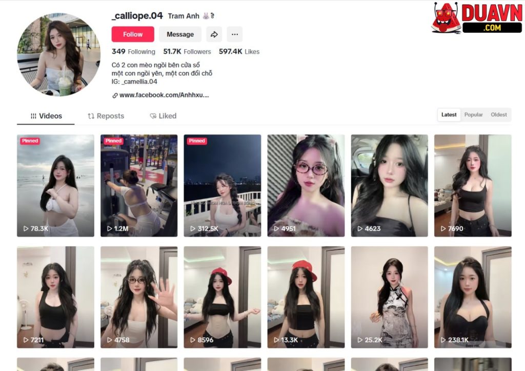 Trâm Anh – calliope04 – Hot tiktoker lộ clip chat sex với fan