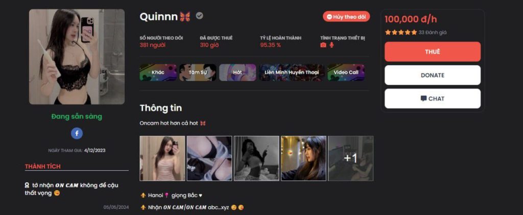 Quinnn Playduo – Hotgirl lộ clip call sex
