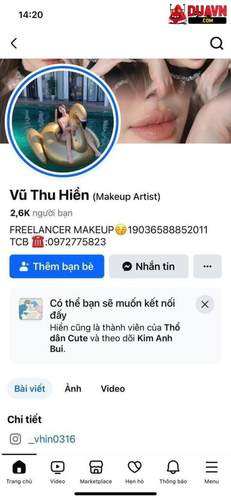 Vũ Thu Hiền – Gái sang chảnh lộ clip địt nhau với bạn trai